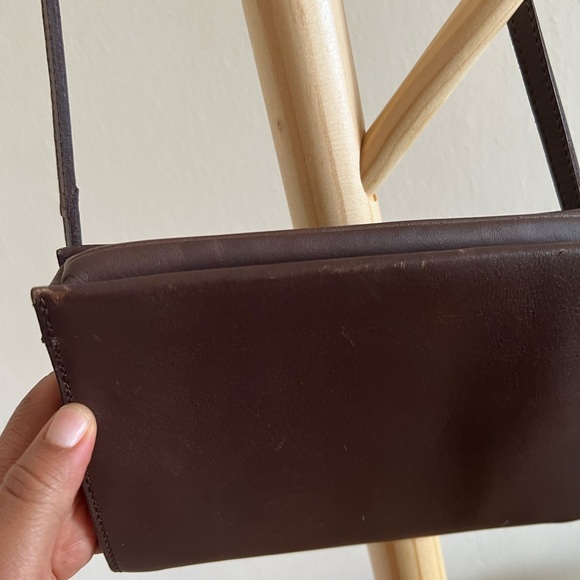 MADEWELL Women’s LEATHER CROSSBODY SHOULDER Bag CLUTCH Brass Hardware Mirror - Picture 4 of 9